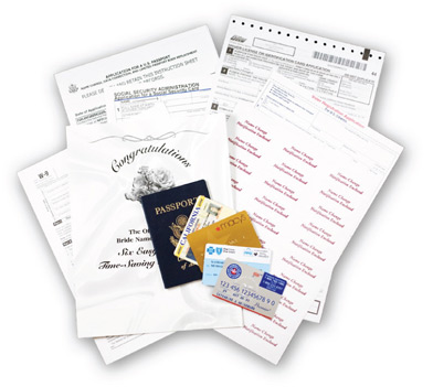 Contents of the Newlywed Name Change Kit